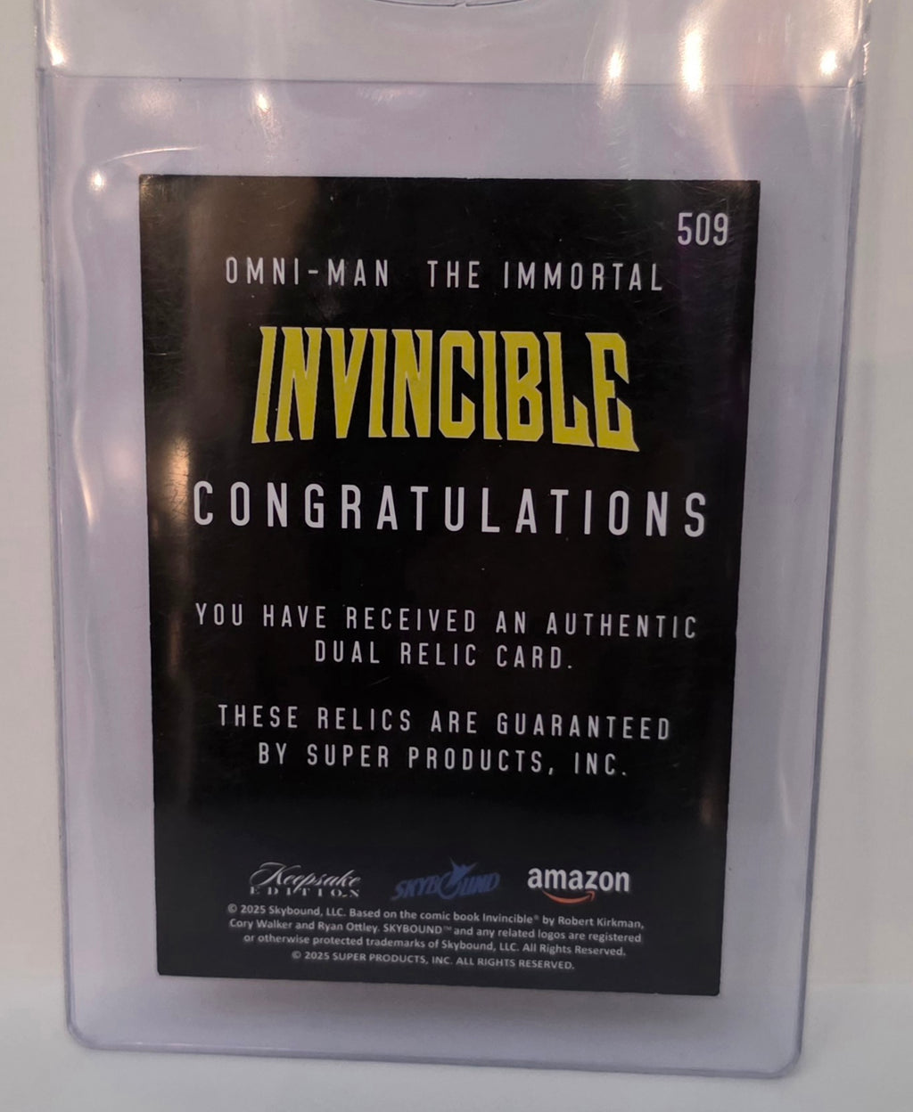 Keepsake trading Card- Invincible Dual